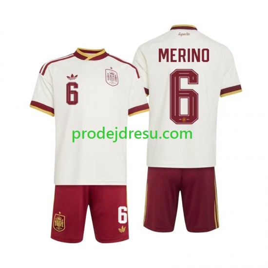 Španělsko Dresy Fotbal Mikel Merino 6 Dětský Venkovní World Cup 2026 Krátký rukáv