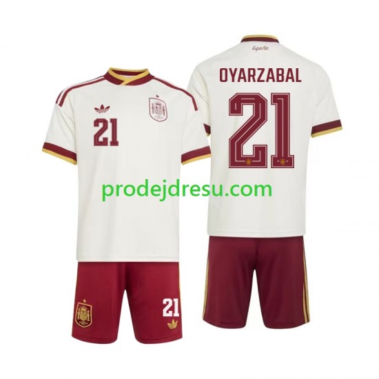 Španělsko Dresy Fotbal Mikel Oyarzabal 21 Dětský Venkovní World Cup 2026 Krátký rukáv