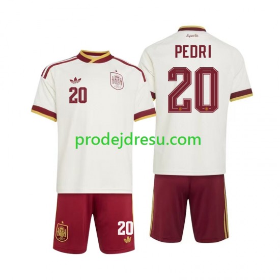 Španělsko Dresy Fotbal Pedri 20 Dětský Venkovní World Cup 2026 Krátký rukáv