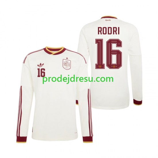 Španělsko Dresy Fotbal Rodri 16 Muž Venkovní World Cup 2026 Dlouhý rukáv