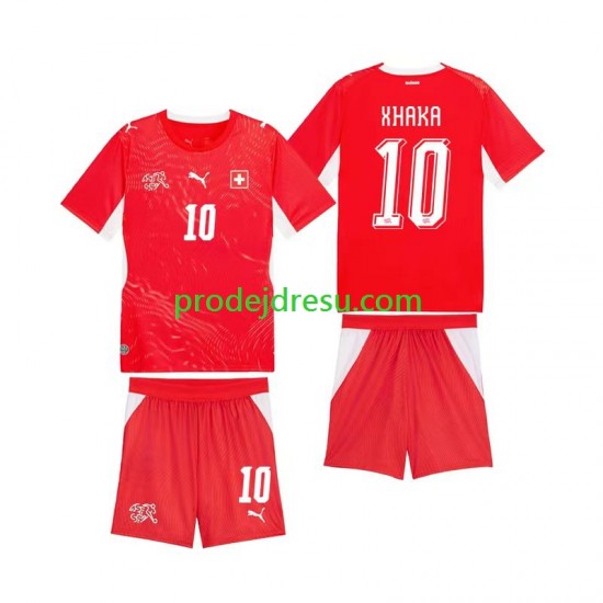 Švýcarsko Dresy Fotbal Granit Xhaka 10 Dětský Domácí World Cup 2026 Krátký rukáv