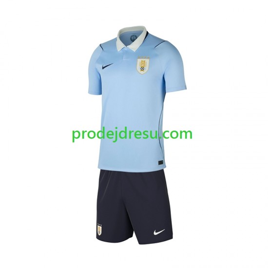 Uruguay Dresy Fotbal Dětský Domácí World Cup 2026 Krátký rukáv
