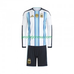 Argentina Dresy Fotbal Dětský Domácí World Cup 2026 Dlouhý rukáv