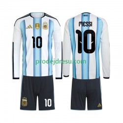 Argentina Dresy Fotbal Lionel Messi 10 Dětský Domácí World Cup 2026 Dlouhý rukáv