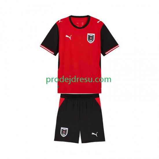Rakousko Dresy Fotbal Dětský Domácí World Cup 2026 Krátký rukáv