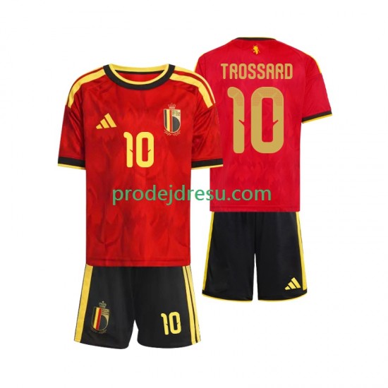 Belgie Dresy Fotbal Leandro Trossard 10 Dětský Domácí World Cup 2026 Krátký rukáv