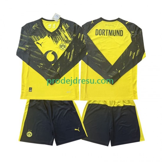 Borussia Dortmund Dresy Fotbal Dětský Domácí 2025-2026 Dlouhý rukáv