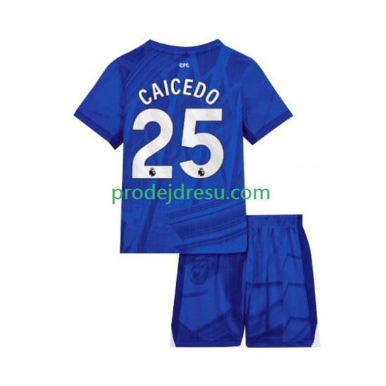 Chelsea Dresy Fotbal Moises Caicedo 25 Dětský Domácí 2025-2026 Krátký rukáv