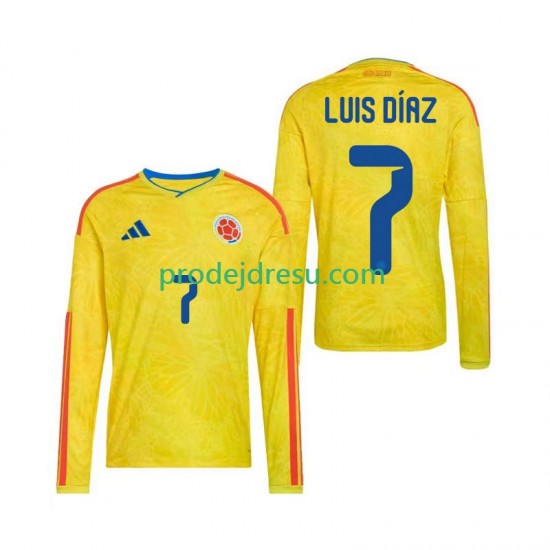 Kolumbie Dresy Fotbal Luis Diaz 7 Muž Domácí World Cup 2026 Dlouhý rukáv