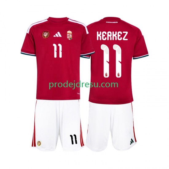 Maďarsko Dresy Fotbal Kerkez 11 Dětský Domácí World Cup 2026 Krátký rukáv