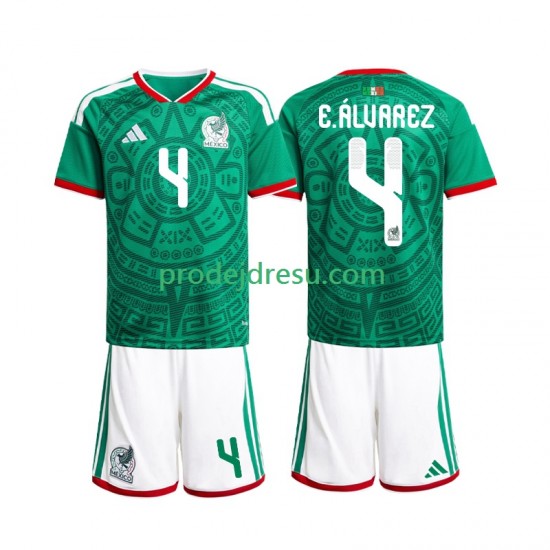 Mexiko Dresy Fotbal Edson Alvarez 4 Dětský Domácí World Cup 2026 Krátký rukáv
