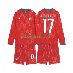 Portugalsko Dresy Fotbal Rafael Leao 17 Dětský Domácí World Cup 2026 Dlouhý rukáv