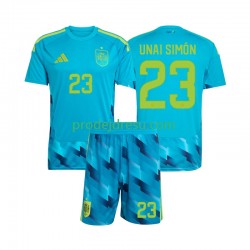 Španělsko Dresy Fotbal Unai Simon 23 Brankářské Dětský Domácí World Cup 2026 Krátký rukáv