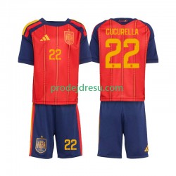 Španělsko Dresy Fotbal Marc Cucurella 22 Dětský Domácí World Cup 2026 Krátký rukáv