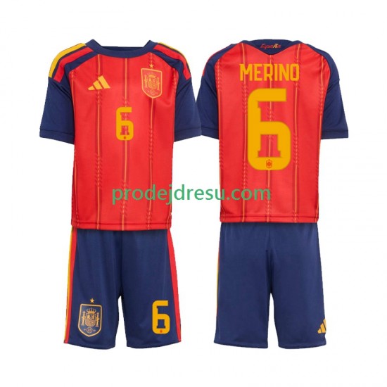 Španělsko Dresy Fotbal Mikel Merino 6 Dětský Domácí World Cup 2026 Krátký rukáv