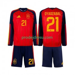 Španělsko Dresy Fotbal Mikel Oyarzabal 21 Dětský Domácí World Cup 2026 Dlouhý rukáv