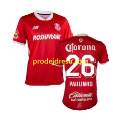 Dresy Fotbal Deportivo Toluca Paulinho 26 Muž Domácí 2024-2025 Krátký rukáv