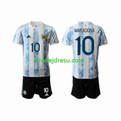 Argentina Dresy Fotbal Maradona 10 2020-2021 Dětský Domácí Krátký rukáv Argentina Dresy Fotbal Maradona 10 2020-2021 Dětský Domácí Krátký rukáv