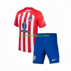 Atlético Madrid Dresy Fotbal 2 Dětský Domácí 2023-2024 Krátký rukáv