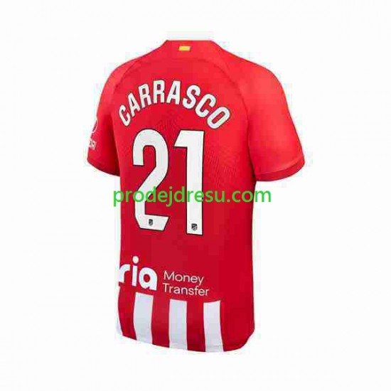 Atlético Madrid Dresy Fotbal 2 Yannick Carrasco 21 Muž Domácí 2023-2024 Krátký rukáv