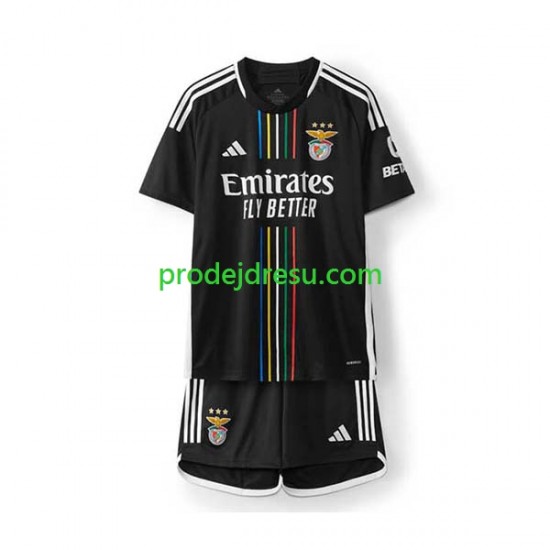 Benfica Dresy Fotbal Dětský Venkovní 2023-2024 Krátký rukáv