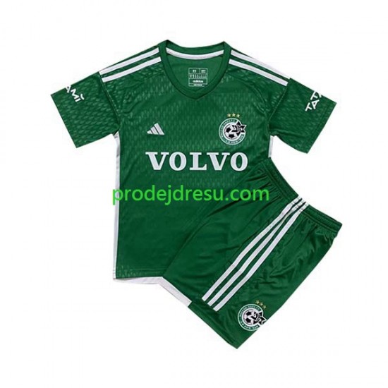 Maccabi Haifa Dresy Fotbal Dětský Domácí 2023-2024 Krátký rukáv