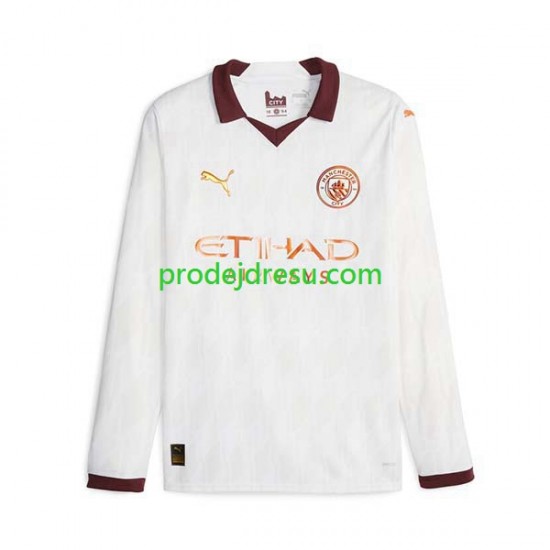 Manchester City Dresy Fotbal Muž Venkovní 2023-2024 Dlouhý rukáv