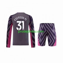 Manchester City Dresy Fotbal Ederson Moraes 31 Brankářské Dětský Venkovní 2023-2024 Dlouhý rukáv