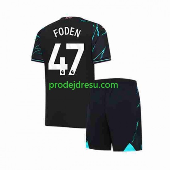 Manchester City Dresy Fotbal Phil Foden 47 Dětský Alternativní 2023-2024 Krátký rukáv