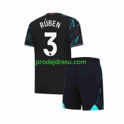 Manchester City Dresy Fotbal Ruben 3 Dětský Alternativní 2023-2024 Krátký rukáv