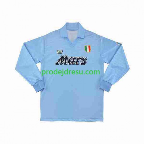SSC Neapol Dresy Fotbal 1990 1991 Retro Muž Domácí Dlouhý rukáv