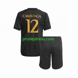 Real Madrid Dresy Fotbal Eduardo Camavinga 12 Dětský Alternativní 2023-2024 Krátký rukáv