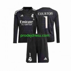 Real Madrid Dresy Fotbal Thibaut Courtois 1 Brankářské Dětský Venkovní 2023-2024 Dlouhý rukáv