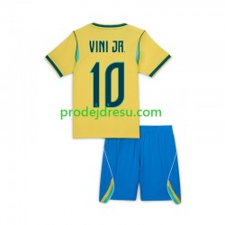 Brazílie Dresy Fotbal Vinicius Junior 10 Dětský Domácí World Cup 2026 Krátký rukáv