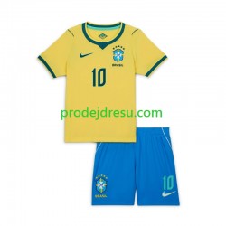 Brazílie Dresy Fotbal Vinicius Junior 10 Dětský Domácí World Cup 2026 Krátký rukáv