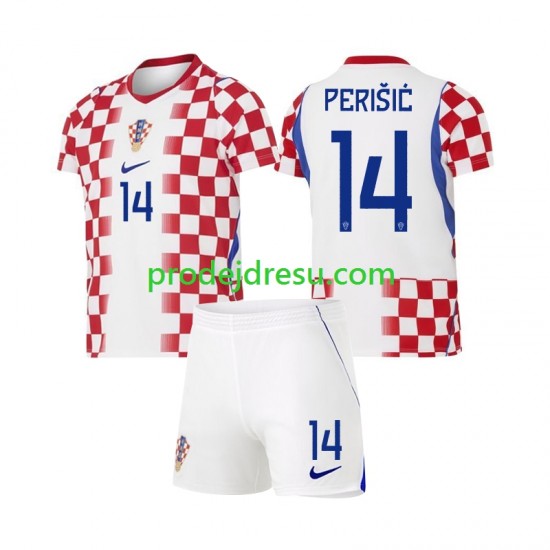 Chorvatsko Dresy Fotbal Ivan Perisic 14 Dětský Domácí World Cup 2026 Krátký rukáv