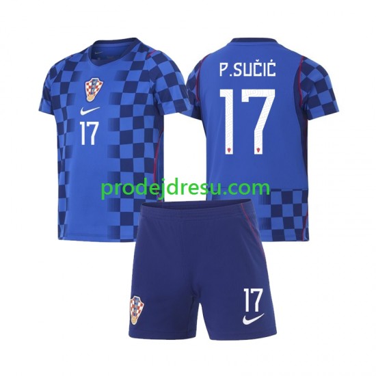 Chorvatsko Dresy Fotbal Petar Sucic 17 Dětský Venkovní World Cup 2026 Krátký rukáv