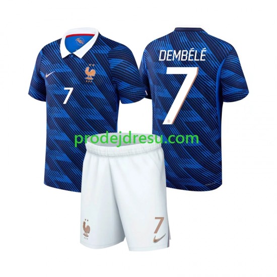 Francie Dresy Fotbal Ousmane Dembele 7 Dětský Domácí World Cup 2026 Krátký rukáv