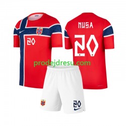 Norsko Dresy Fotbal Antonio nusa 20 Dětský Domácí World Cup 2026 Krátký rukáv