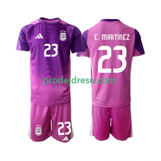 Argentina Dresy Fotbal Emiliano Martinez 23 Brankářské Dětský Domácí 2025 Krátký rukáv