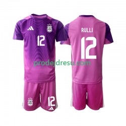 Argentina Dresy Fotbal Geronimo Rulli 12 Brankářské Dětský Domácí 2025 Krátký rukáv