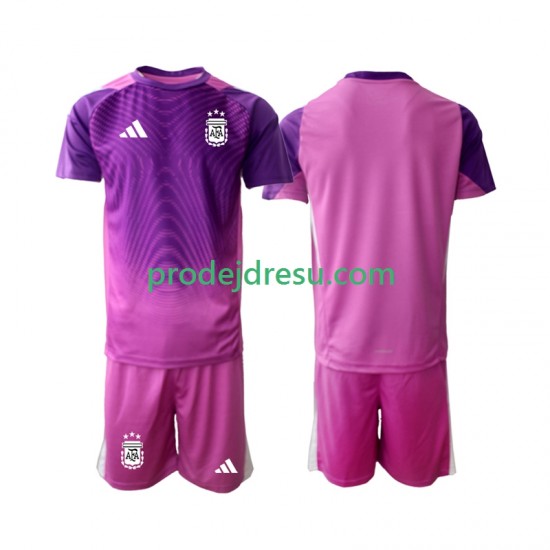 Argentina Dresy Fotbal Brankářské Dětský Domácí 2025 Krátký rukáv