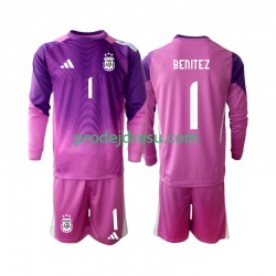 Argentina Dresy Fotbal Walter Daniel Benitez 1 Brankářské Dětský Domácí 2025 Dlouhý rukáv
