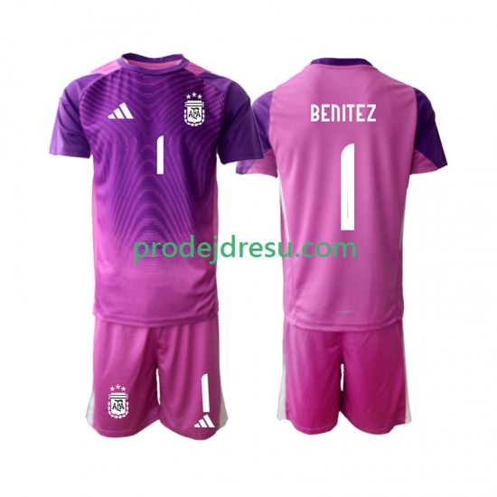 Argentina Dresy Fotbal Walter Daniel Benitez 1 Brankářské Dětský Domácí 2025 Krátký rukáv