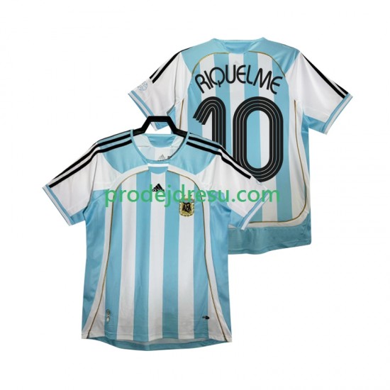 Argentina Dresy Fotbal RIQUELME 10 Retro Muž Domácí 2006 Krátký rukáv