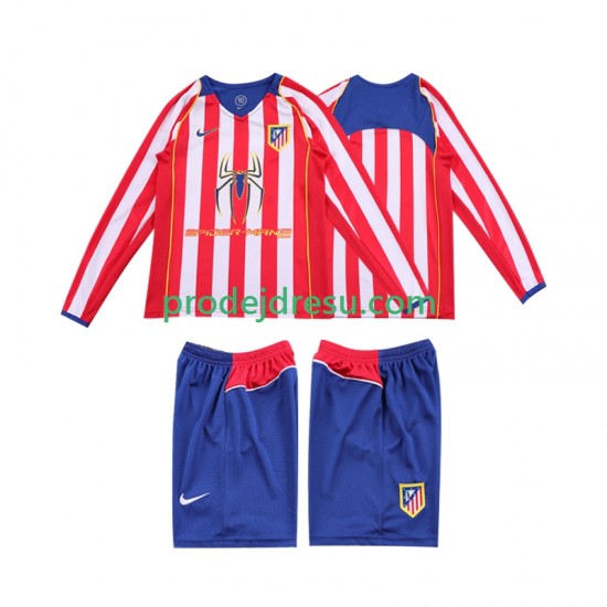 Atlético Madrid Dresy Fotbal 2005 Retro Dětský Domácí 2004 Dlouhý rukáv