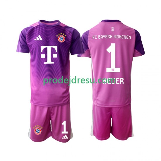 FC Bayern Mnichov Dresy Fotbal Manuel Neuer 1 Brankářské Dětský Čtvrtý 2025-2026 Krátký rukáv