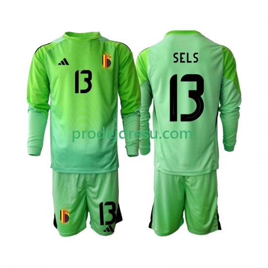 Belgie Dresy Fotbal Matz Sels 13 Brankářské Dětský Domácí 2025 Dlouhý rukáv