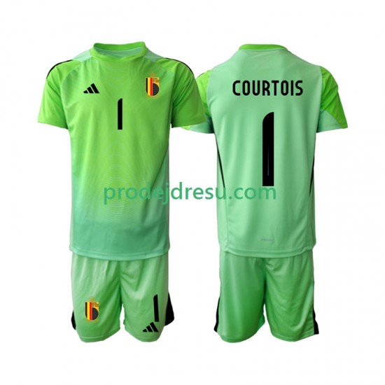 Belgie Dresy Fotbal Thibaut Courtoi 1 Brankářské Dětský Domácí 2025 Krátký rukáv