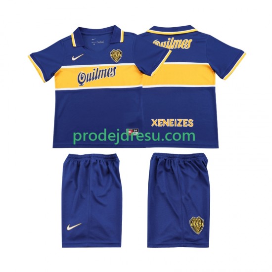 CA Boca Juniors Dresy Fotbal 1996 1997 Retro Dětský Domácí Krátký rukáv